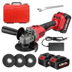 FULLYEA Cordless Angle Grinder,4-1/2 inch Brushless Electric Grinder Power Tools, 12000 RPM, 2x4.0Ah Battery, 3 Variable Speeds Metal Grinder with Auxiliary Handle for Cutting, Grinding, Polishing