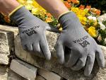 ACKTRA Ultra-Thin PU Safety WORK GLOVES 12 Pairs, WG002 Black/Black, Small