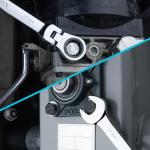 DURATECH 9-Piece Flex-Head Ratcheting Wrench Set, Combination Wrench Sets, 72 Tooth, Metric, 8, 10, 11, 12, 13, 14, 15, 16, 17mm, CR-V Steel, with Rolling Pouch