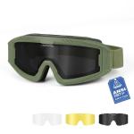 VOZAPOW Airsoft Goggles OTG, ANSI Z87.1+ Anti-Fog Tactical Safety Goggles, Impact-Resistant Dust-Proof Eye Protection