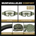 VOZAPOW Airsoft Goggles OTG, ANSI Z87.1+ Anti-Fog Tactical Safety Goggles, Impact-Resistant Dust-Proof Eye Protection