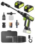 Portable Pressure Washer Cordless 2 Batteries - 1200PSI Brushless Battery Powered Power Washer with 6-in-1 Nozzle, Foam Cannon, 3 Power Level, Hand Held Pressure Washer for Cars Patio Driveway