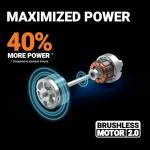 WORX 17'' Cordless Lawn Mower, 2 in 1 Electric Mower Cuts to Edge, Compact & Lightweight Push Lawn Mower with 6-Position Height Adjustment for Medium Size Yards, 2 Batteries & Charger Included, WG745