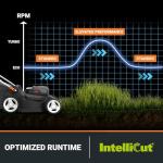 WORX 17'' Cordless Lawn Mower, 2 in 1 Electric Mower Cuts to Edge, Compact & Lightweight Push Lawn Mower with 6-Position Height Adjustment for Medium Size Yards, 2 Batteries & Charger Included, WG745