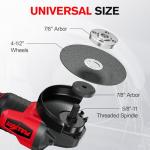 FULLYEA Cordless Angle Grinder 4-1/2 inch, 12000 RPM Brushless Motor Electric Grinder Power Tools with 2x4.0Ah Battery & Fast Charger, Power Metal Grinder for Cutting, Grinding, Polishing