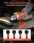 VEVOR Angle Grinder, 5" Electric Grinder Power Tool, 10Amps 10000RPM High-Speed Corded Angle Grinders with 230° Adjustable Dust Guard for Metal Grinding, Cutting, Rust Removal (Disc Not Included)