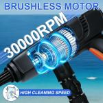 Beiguoo Cordless Pressure Washer Battery Powered, Cordless Power Washer, 1450 PSI Portable Handheld Power Washer with Brushless Motor, 6-in-1 Nozzel, 2pcs 4.0Ah Battery Pressure Washer for Car, Home