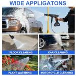 Beiguoo Cordless Pressure Washer Battery Powered, Cordless Power Washer, 1450 PSI Portable Handheld Power Washer with Brushless Motor, 6-in-1 Nozzel, 2pcs 4.0Ah Battery Pressure Washer for Car, Home