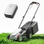 Litheli 14 Inch Cordless Lawn Mower, Brushless Battery Powered Push Mower with 5.0Ah Battery, 5-Position Height, 8-Gallon Bag, Lightweight Grass Cutter for Small to Mid-Sized Yards