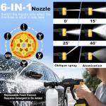 Cordless Pressure Washer Cordless Power Washer, 400W Brushless Motor, 3 Speed Modes, Max Pressure 1500PSI, 6-in-1 Swivel Nozzle, 16.4FT Hose, Cordless for Cars/Floors/Gardens Cleaning