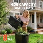 Litheli 14 Inch Cordless Lawn Mower, Brushless Battery Powered Push Mower with 5.0Ah Battery, 5-Position Height, 8-Gallon Bag, Lightweight Grass Cutter for Small to Mid-Sized Yards