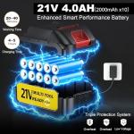 Cordless Pressure Washer Cordless Power Washer, 400W Brushless Motor, 3 Speed Modes, Max Pressure 1500PSI, 6-in-1 Swivel Nozzle, 16.4FT Hose, Cordless for Cars/Floors/Gardens Cleaning