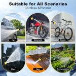 Cordless Pressure Washer Cordless Power Washer, 400W Brushless Motor, 3 Speed Modes, Max Pressure 1500PSI, 6-in-1 Swivel Nozzle, 16.4FT Hose, Cordless for Cars/Floors/Gardens Cleaning