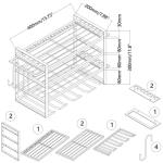 Power Tool Organizer, 4 Layers Heavy Duty Metal Tool Shelf, Drill Holder Wall Mount, Utility Storage Rack for Cordless Drill Charging Station Screwdriver, black