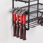 Power Tool Organizer, 4 Layers Heavy Duty Metal Tool Shelf, Drill Holder Wall Mount, Utility Storage Rack for Cordless Drill Charging Station Screwdriver, black