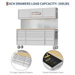 IDEALHOUSE 72 inch Rolling Tool Chest, Garage Workbench with 15 Drawers, Solid Rubber Wood Top & with Wheels Lock Key Locking, Mobile Workstation Tool Cabinet for Workshop Storage