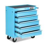 DNA Motoring 5-Drawer Plastic Top Rolling Tool Cabinet with Keyed Locking System,13" D x 24.5" W x 30.3" H, Blue, TOOLS-00485
