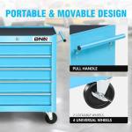 DNA Motoring 5-Drawer Plastic Top Rolling Tool Cabinet with Keyed Locking System,13" D x 24.5" W x 30.3" H, Blue, TOOLS-00485