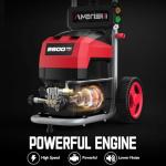 AMERISUN Electric Pressure Washer, 2800 Max PSI and 2.0 GPM, Power Washer with Onboard Soap Tank, Spray Gun and 25 FT Hose, 5 Nozzle Set (1 Turbo), for Cars/Driveways/Patios/Furniture/Deck