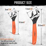HORUSDY Adjustable Wrench Set | 2-Piece | 6-Inch and 10-Inch Wrenches | Metric & SAE Scales | Cushion Grip Wrench | Cr-V Steel