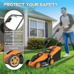 Cordless Lawn Mower (No Battery) Compatible with Dewalt 20V Max Battery, 13" Electric Lawn Mower with 5 Heights Adjustment, Brusless Electric Mower for Garden, Yard