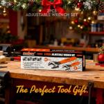 HORUSDY Adjustable Wrench Set | 2-Piece | 6-Inch and 10-Inch Wrenches | Metric & SAE Scales | Cushion Grip Wrench | Cr-V Steel