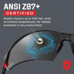 NoCry Safety Sunglasses with Green Tinted Wraparound Lenses; Tinted Safety Glasses for Men and Women with Adjustable Arms & No-Slip Grips; Work Glasses with UV 400 Protection; ANSI Z87.1 Rated