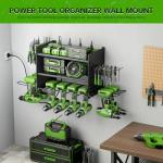 Power Tool Organizer, 3 Layer 8 Drill Holder Wall Mount, Tool Shelf and Storage Rack for Garage Organization, Gifts for Him Men Dad Husband Anniversary Fathers Day, Cool Gadget Stocking Stuffer