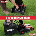 MZK 40V 16" Electric Lawn Mower, 2-in-1 Brushless Cordless Lawn Mower, Walk-Behind Push Mowers with 5-Position Height Adjustment, 2 x 4.0Ah Batteries & Charger Included, LM16B011