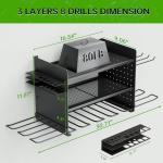 Power Tool Organizer, 3 Layer 8 Drill Holder Wall Mount, Tool Shelf and Storage Rack for Garage Organization, Gifts for Him Men Dad Husband Anniversary Fathers Day, Cool Gadget Stocking Stuffer