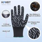 HPHST Work Gloves Micro-Foam Nitrile Coated, Breathable and Durable Nylon Working Gloves with Tiger Stripes Grip for Men Women, for Automotive Electronic Assembly (Grey, Large (Pack of 12))