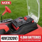 MZK 40V 16" Electric Lawn Mower, 2-in-1 Brushless Cordless Lawn Mower, Walk-Behind Push Mowers with 5-Position Height Adjustment, 2 x 4.0Ah Batteries & Charger Included, LM16B011