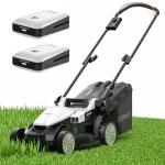 Litheli 13 Inch Cordless Lawn Mower, 5 Heights Adjustment, U20 Series 20V Electric Lawn Mowers for Garden, Yard and Farm, Light-Weight with Brushless Motor, 2 x 4.0Ah Portable Battery Included