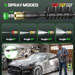 Imdot 2026 New Pressure Cleaner PSI5000 with 3 Levels Adjustable Pressure Gun, Portable Pull-Handle, 4 Nozzles and Foam Cannon, Heavy Duty Cleaner Machine for Home/Car/Fence/Garden, Green