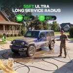 Imdot 2026 New Pressure Cleaner PSI5000 with 3 Levels Adjustable Pressure Gun, Portable Pull-Handle, 4 Nozzles and Foam Cannon, Heavy Duty Cleaner Machine for Home/Car/Fence/Garden, Green