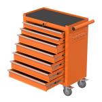 Cobinery 7-Drawer Rolling Tool Chest with Wheels, Metal Tool Storage Cabinet with Lock&Keys and Swivel, Toolbox with Drawers, Tool Box for Warehouse,Garage, Repair Shop, Workshop (Orange,7-Drawer)