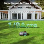 2026 New Robot Lawn Mower with App Control – Features Adjustable Cutting Height, Auto-Charging, Obstacle Detection and Brushless Motor for Lawns Up to 1/8 Acre, Dark Gray