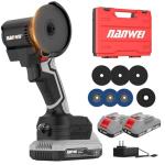 NANWEI 3 Inch Angle Grinder Cordless Brushless With LED Light,Mini Variable Speed Angle Grinder With 2 x 20V 2.0Ah Battery,15000rpm,7Pcs Cutting Discs For Cutting Grinding Polishing (With Batteries)