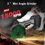 NANWEI 3 Inch Angle Grinder Cordless Brushless With LED Light,Mini Variable Speed Angle Grinder With 2 x 20V 2.0Ah Battery,15000rpm,7Pcs Cutting Discs For Cutting Grinding Polishing (With Batteries)