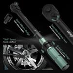 DISEN 9PCS Click Torque Wrench Set 1/4" 3/8" 1/2" Drive 20-220 In.lb, 5-45 Ft.lb, 10-170 Ft.lb with 6 Adapters, ±3% Accuracy, 72-Tooth, Dual Scale, Storage Case for Bike, Motorcycle, Car, Truck Repair