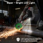 NANWEI 3 Inch Angle Grinder Cordless Brushless With LED Light,Mini Variable Speed Angle Grinder With 2 x 20V 2.0Ah Battery,15000rpm,7Pcs Cutting Discs For Cutting Grinding Polishing (With Batteries)