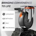 Cobinery 7-Drawer Rolling Tool Chest with Wheels, Metal Tool Storage Cabinet with Lock&Keys and Swivel, Toolbox with Drawers, Tool Box for Warehouse,Garage, Repair Shop, Workshop (Orange,7-Drawer)