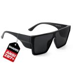 SODQW Ansi Z87 Big Sunglasses for Men Polarized Square Safety Glasses UV400 Outdoor/Sports, Surf, Construction, Work