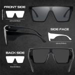 SODQW Ansi Z87 Big Sunglasses for Men Polarized Square Safety Glasses UV400 Outdoor/Sports, Surf, Construction, Work