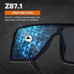 SODQW Ansi Z87 Big Sunglasses for Men Polarized Square Safety Glasses UV400 Outdoor/Sports, Surf, Construction, Work