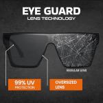 SODQW Ansi Z87 Big Sunglasses for Men Polarized Square Safety Glasses UV400 Outdoor/Sports, Surf, Construction, Work