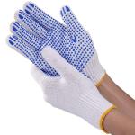 COOHORN 12Pairs Safety Work Gloves Stretchy Cotton Blends Glove for Dry Hand - Men Women Anti-slip Dots Knit Gloves Moist Breathable Gloves for Garage Warehouse Garden BBQ Construction, Large