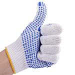 COOHORN 12Pairs Safety Work Gloves Stretchy Cotton Blends Glove for Dry Hand - Men Women Anti-slip Dots Knit Gloves Moist Breathable Gloves for Garage Warehouse Garden BBQ Construction, Large