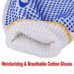 COOHORN 12Pairs Safety Work Gloves Stretchy Cotton Blends Glove for Dry Hand - Men Women Anti-slip Dots Knit Gloves Moist Breathable Gloves for Garage Warehouse Garden BBQ Construction, Large