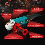 Angle Grinder 4-1/2 Inch, 10-Amp, High Power Angle Grinder Tool with Cutting & Grinding Wheels, Non-Slip and Shockproof Auxiliary Handle for Cutting, Grinding, Polishing and Rust Removal